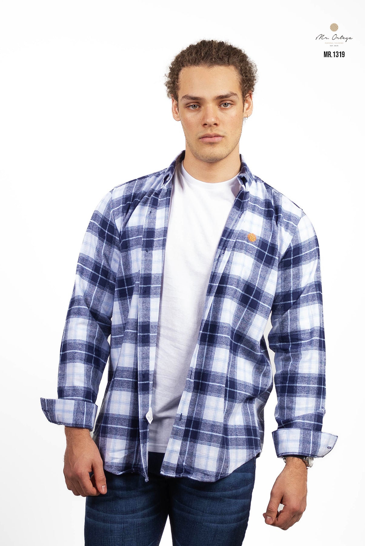 Camisa Mr Ortega cuadrada marino