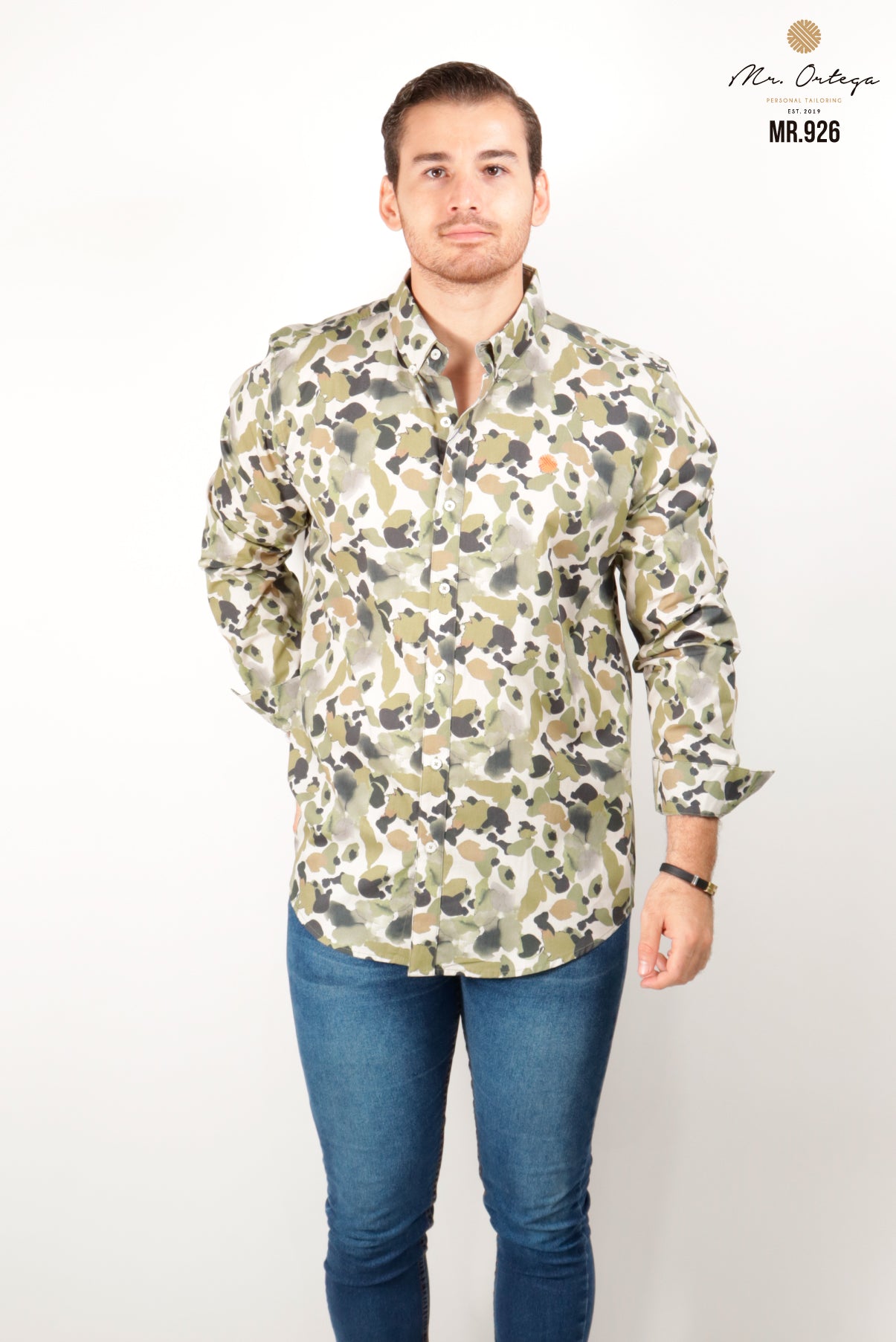 Camisa Mr Ortega verde camuflaje