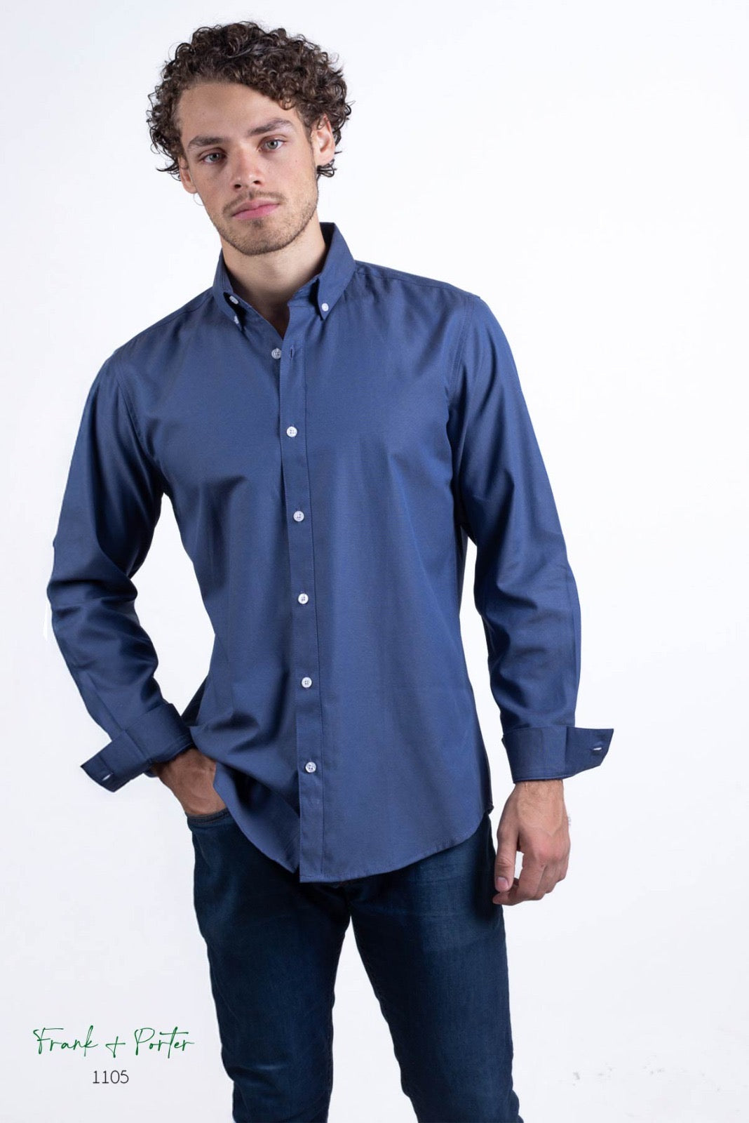 Camisa Frank Porter lisa petróleo