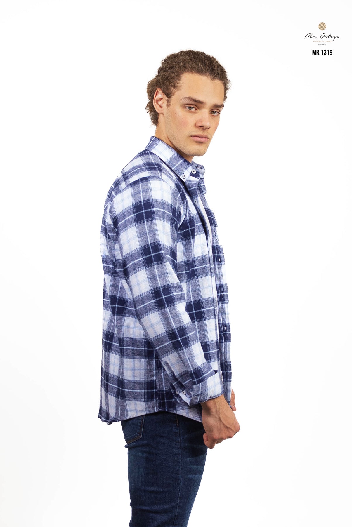 Camisa Mr Ortega cuadrada marino