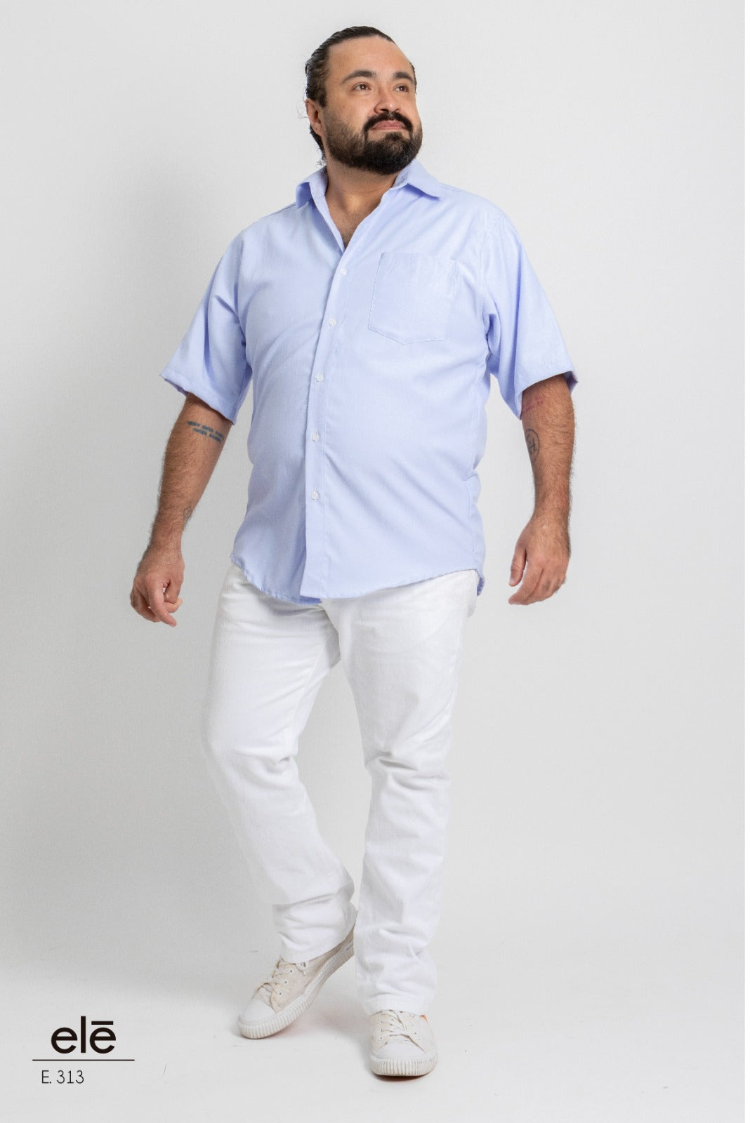 Camisa Ele manga corta cielo