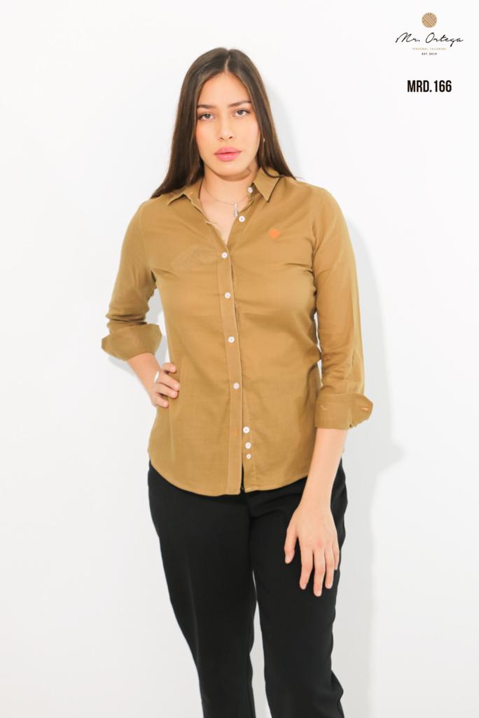 Camisa Mr Ortega lisa ocre