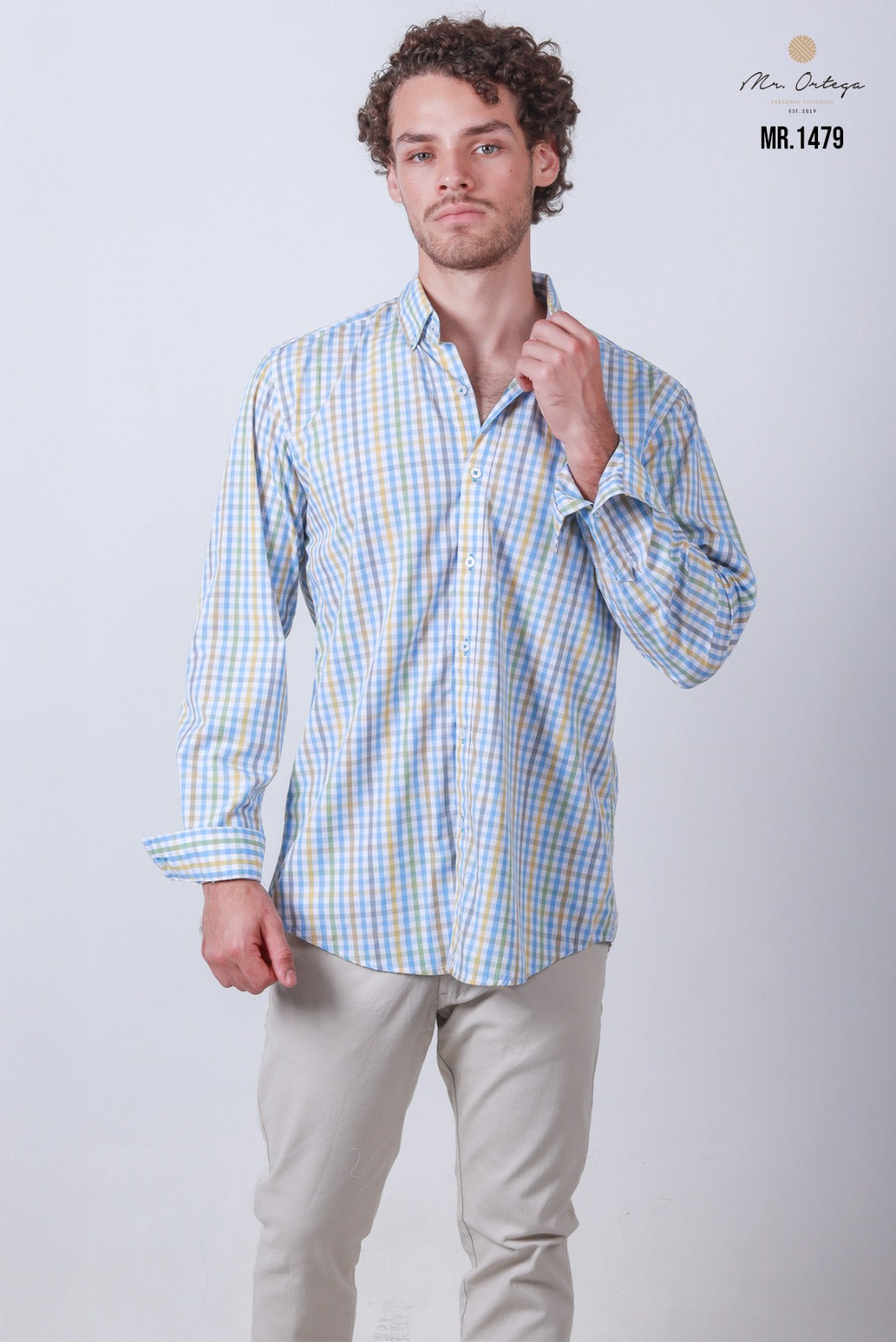 Camisa Mr Ortega cuadrada multicolor