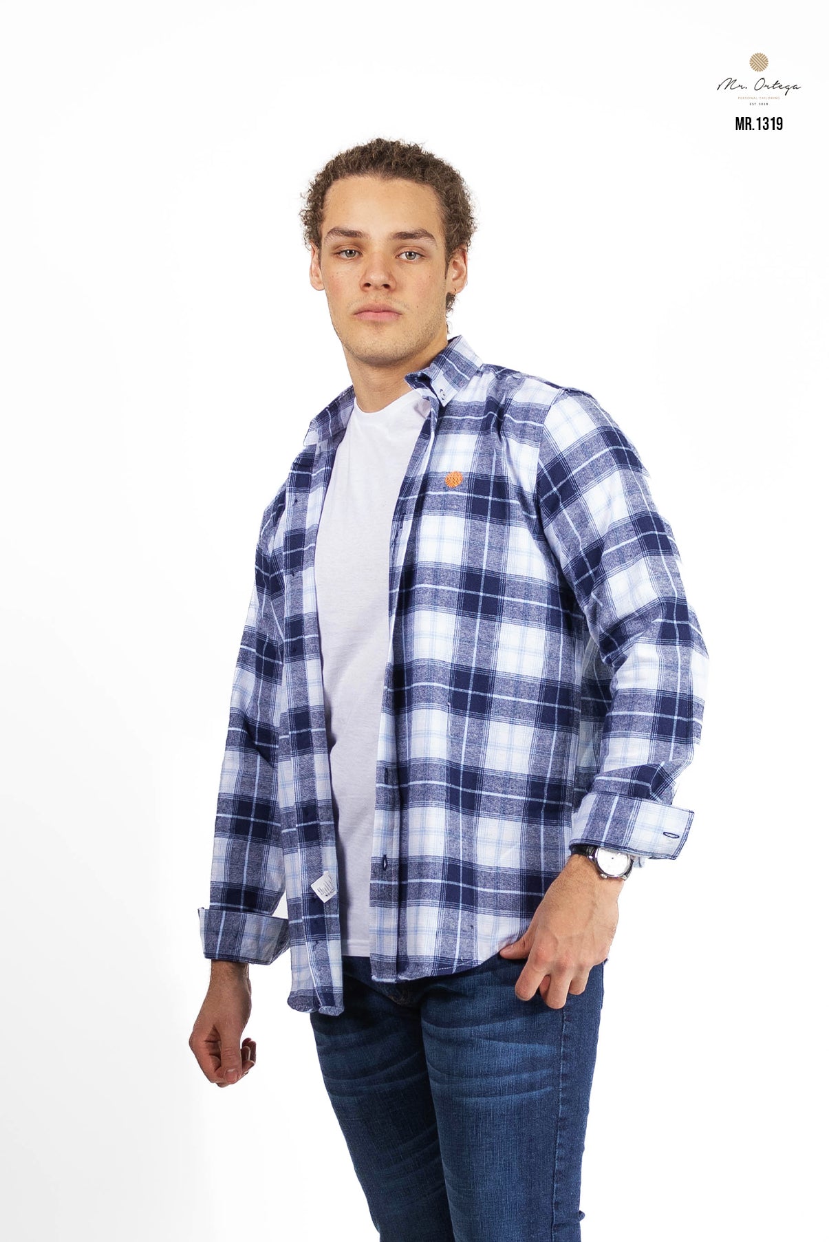 Camisa Mr Ortega cuadrada marino
