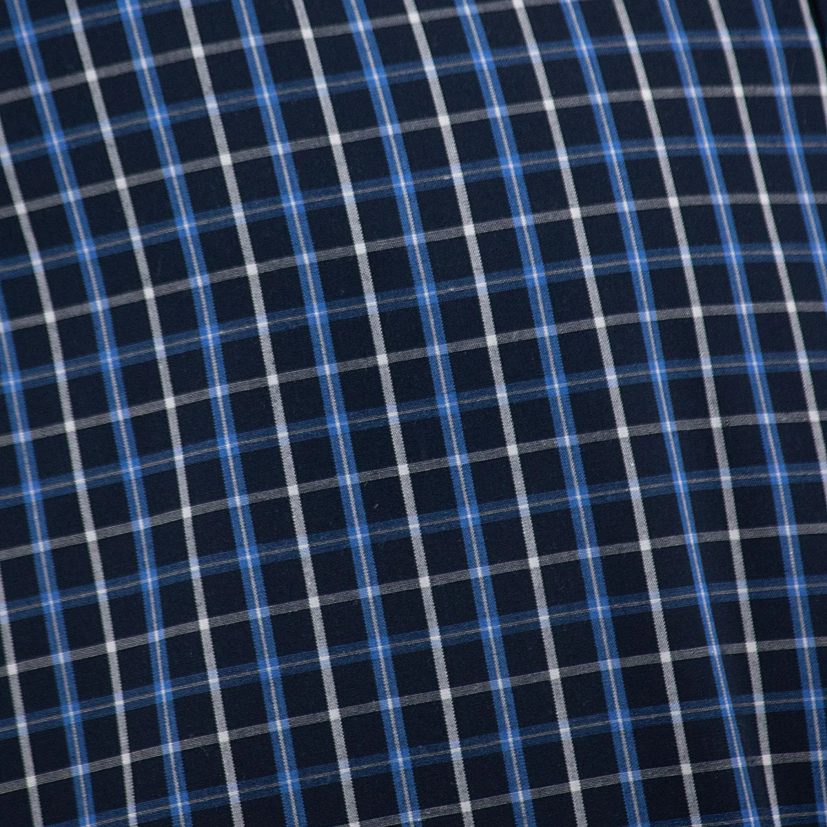 Camisa Dioro manga larga cuadros azul