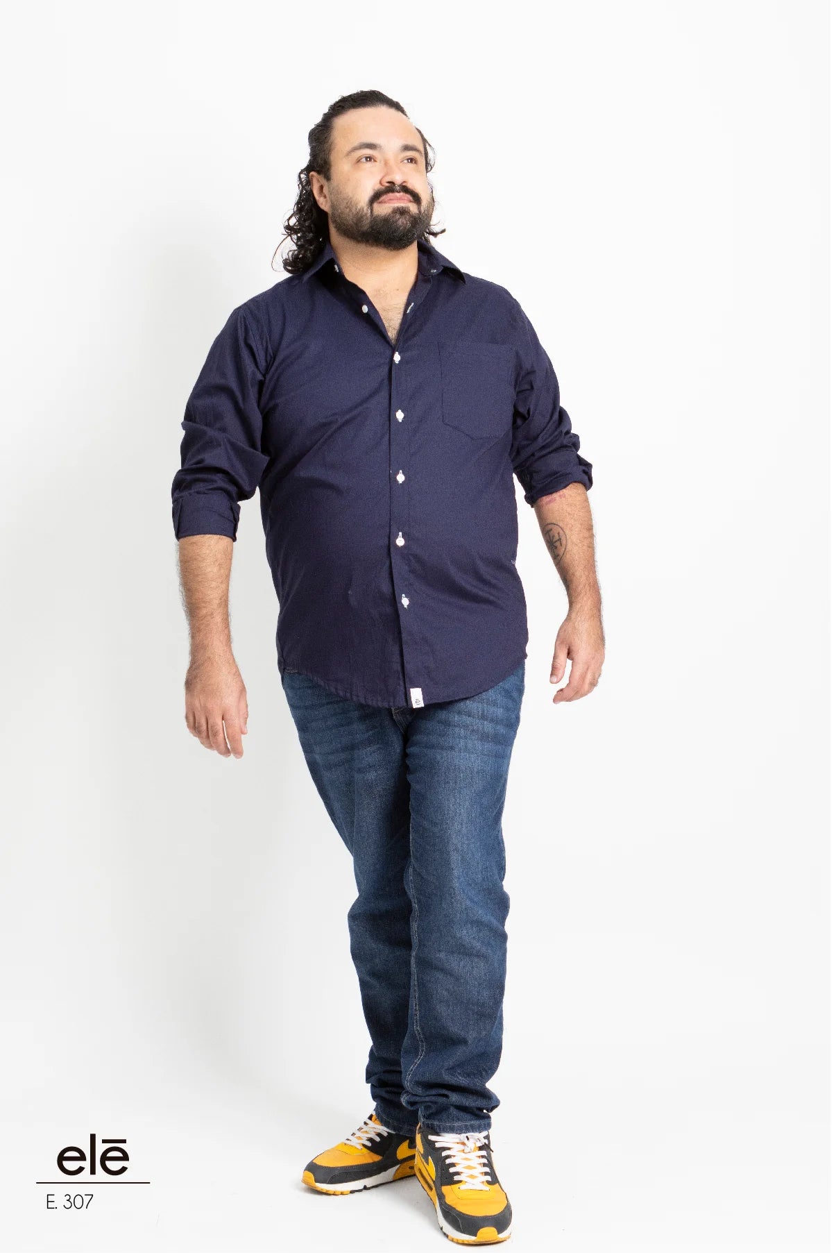 Camisa Ele lisa marino