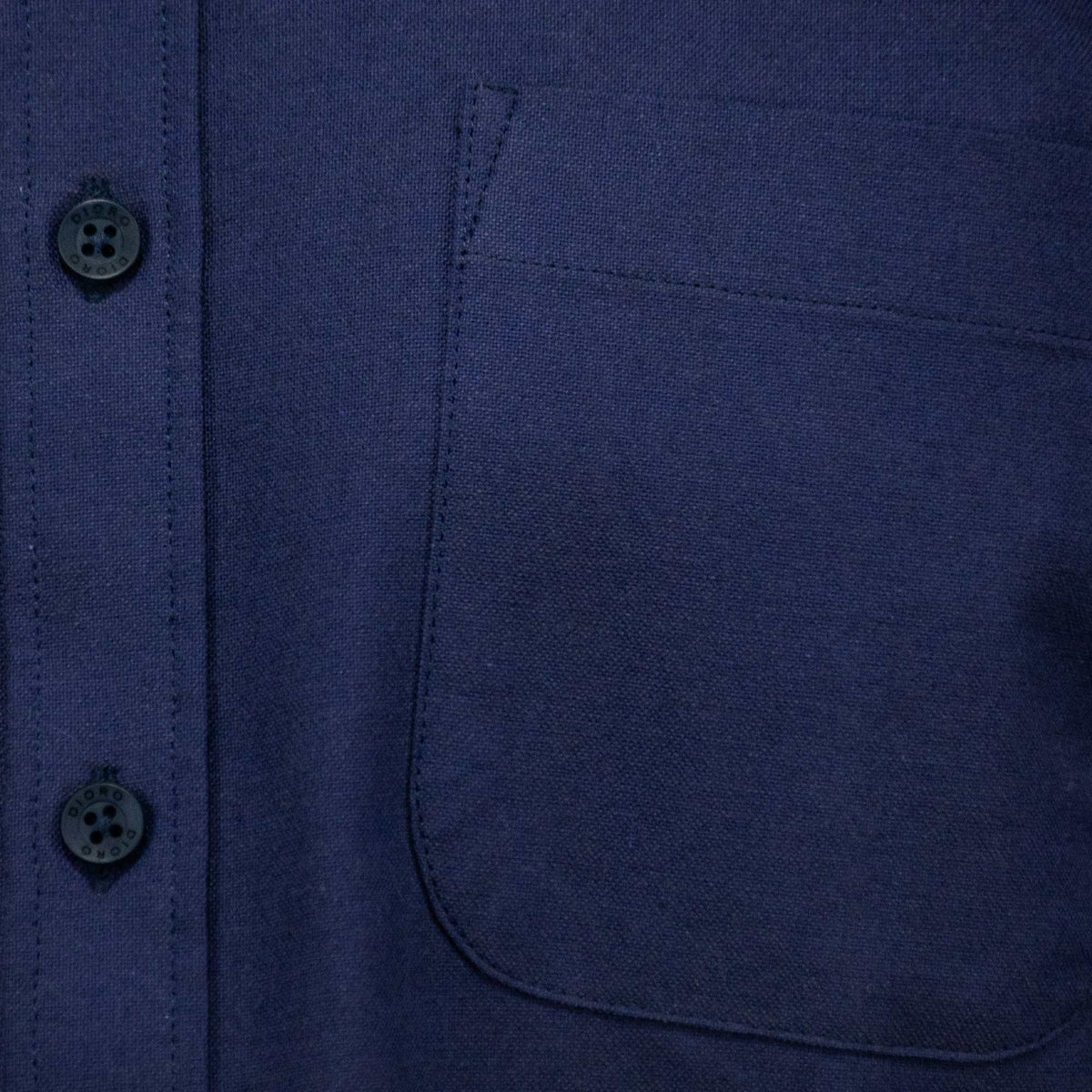 Camisa Dioro manga larga lisa azul