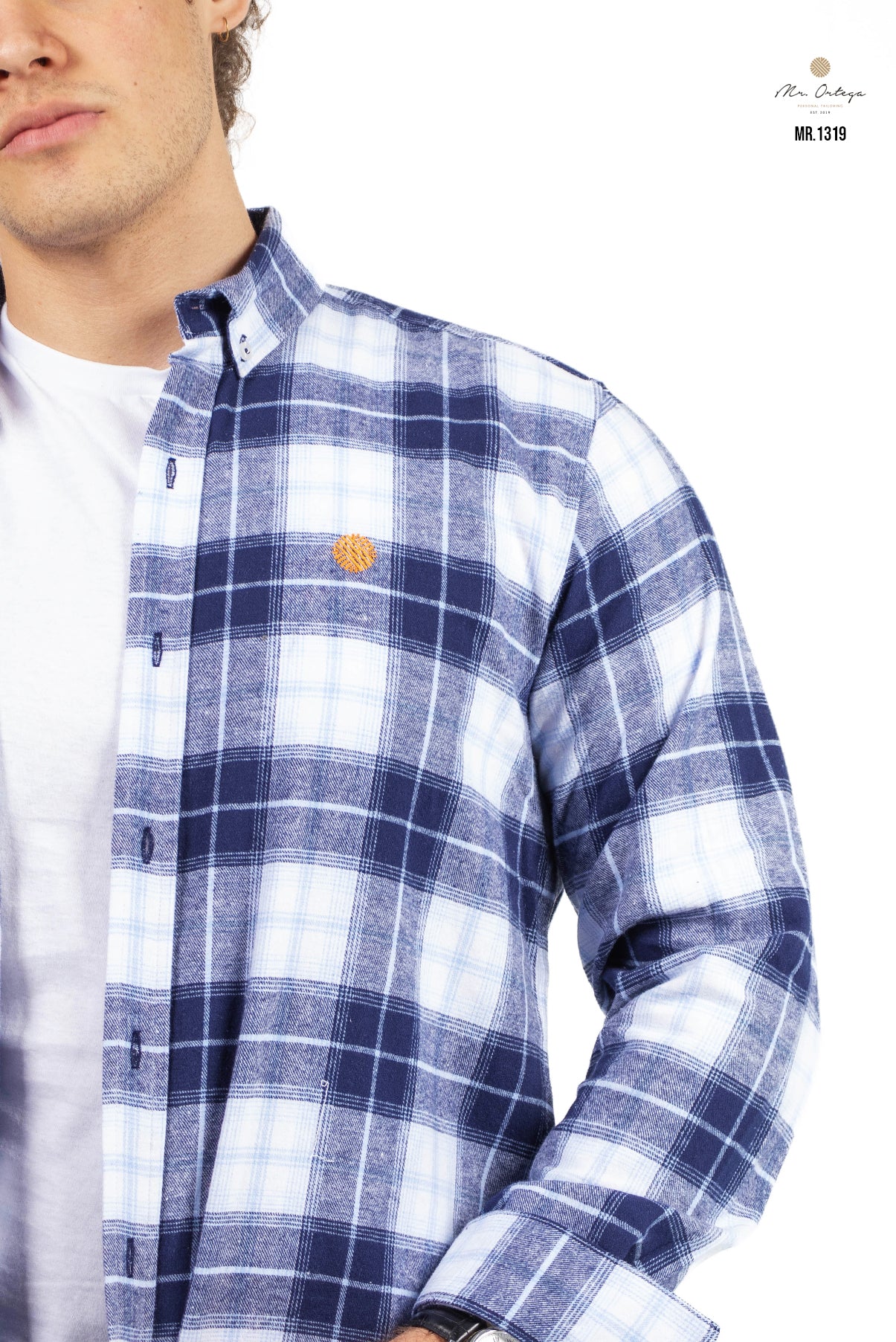 Camisa Mr Ortega cuadrada marino