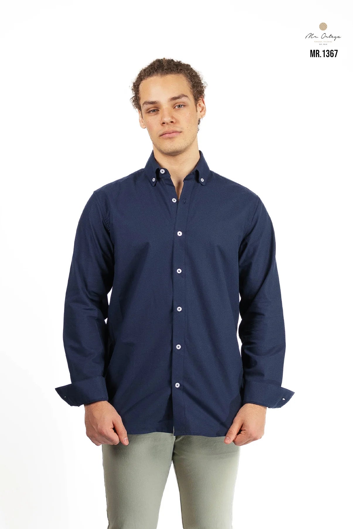 Camisa Mr Ortega manga larga marino