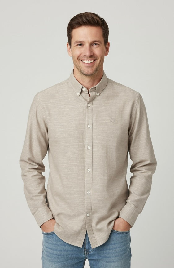 Camisa Mr Ortega manga larga caqui