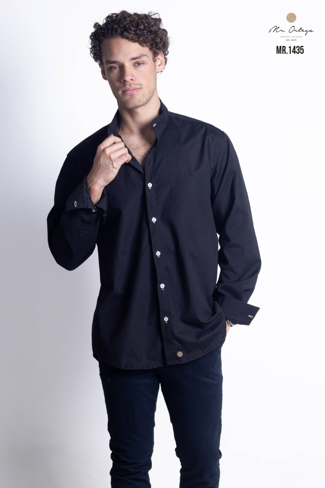Camisa Mr Ortega lisa negro