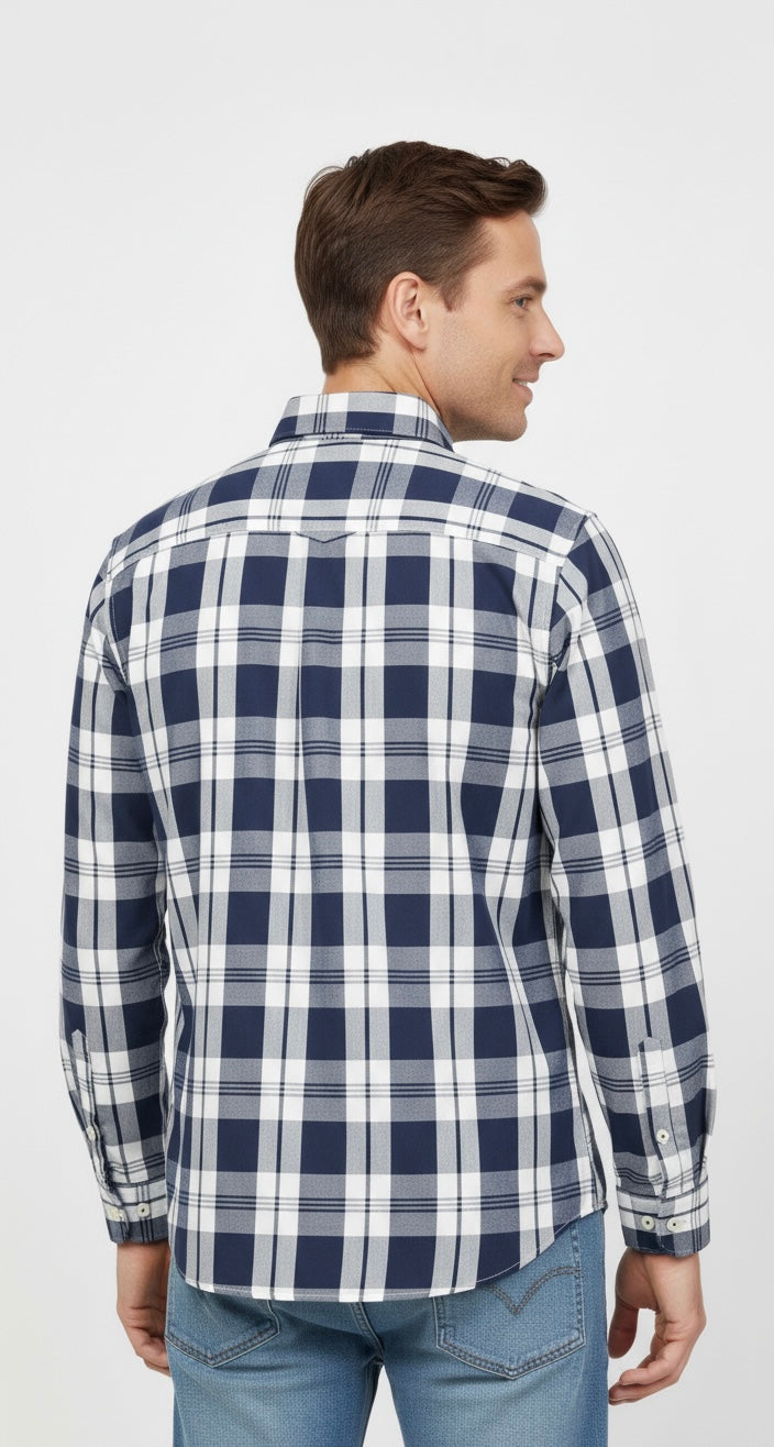 Camisa Mr Ortega cuadros marino