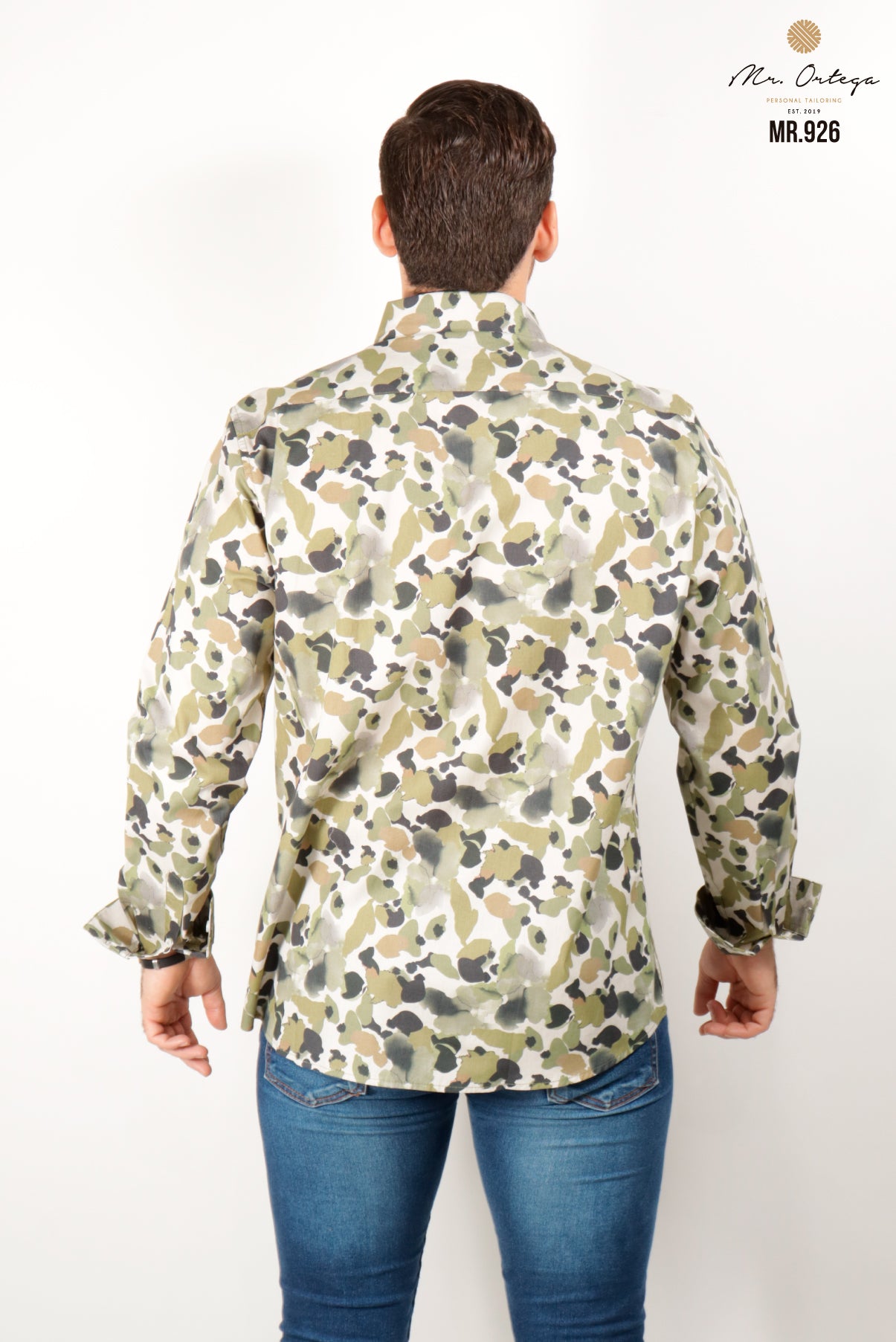Camisa Mr Ortega verde camuflaje