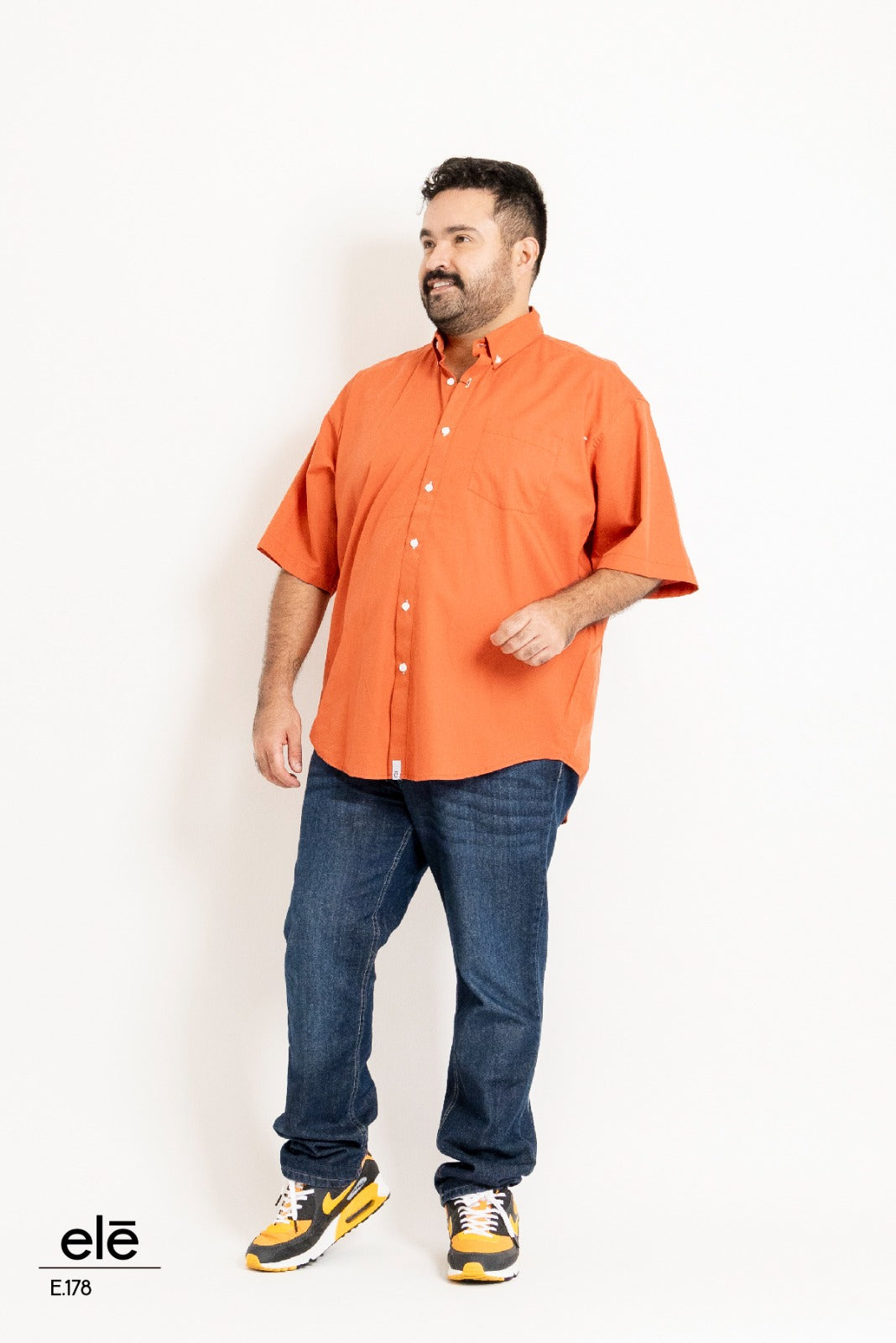 Camisa Ele manga corta naranja