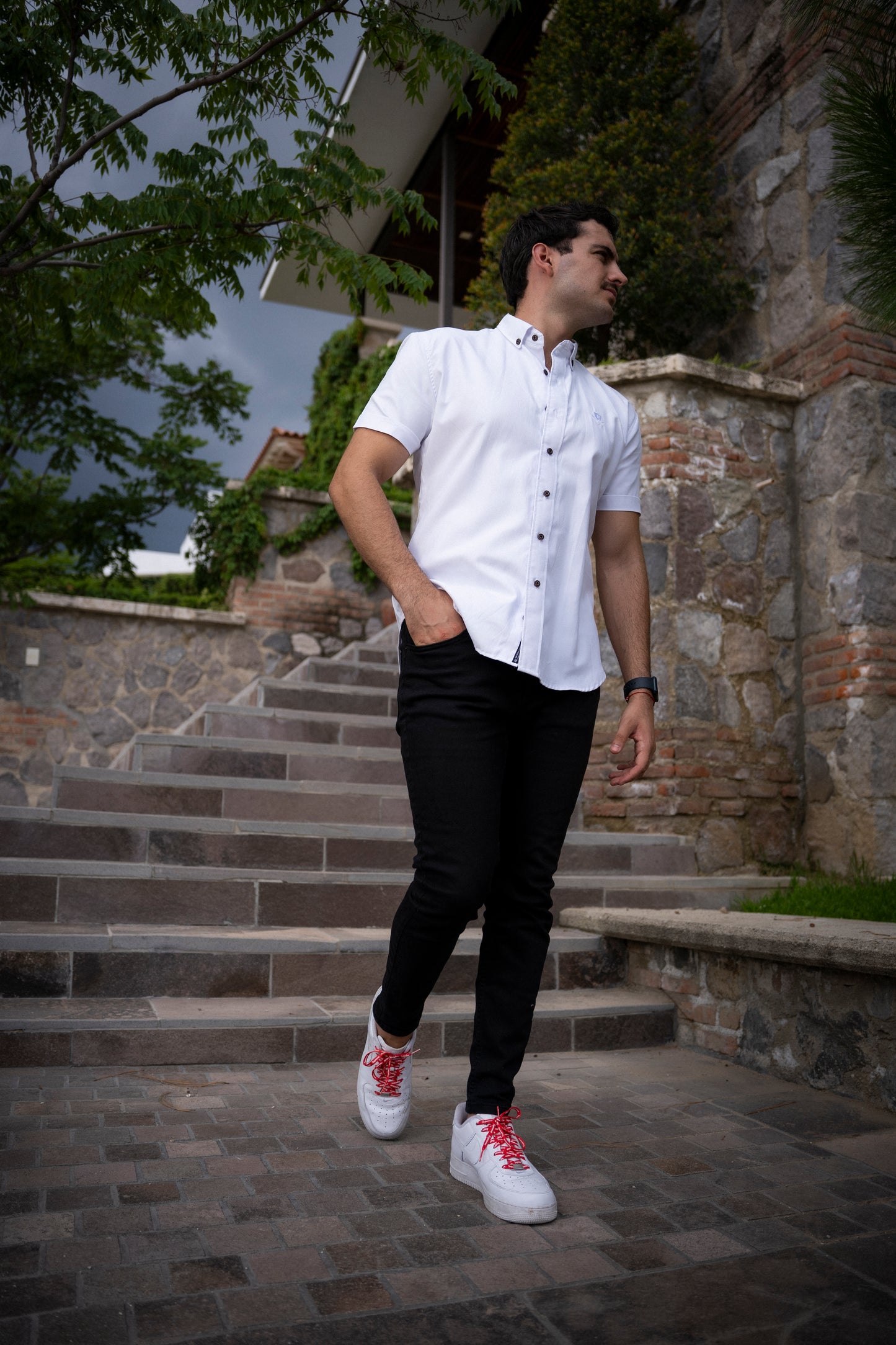 Camisa Fortrop lisa blanca manga corta