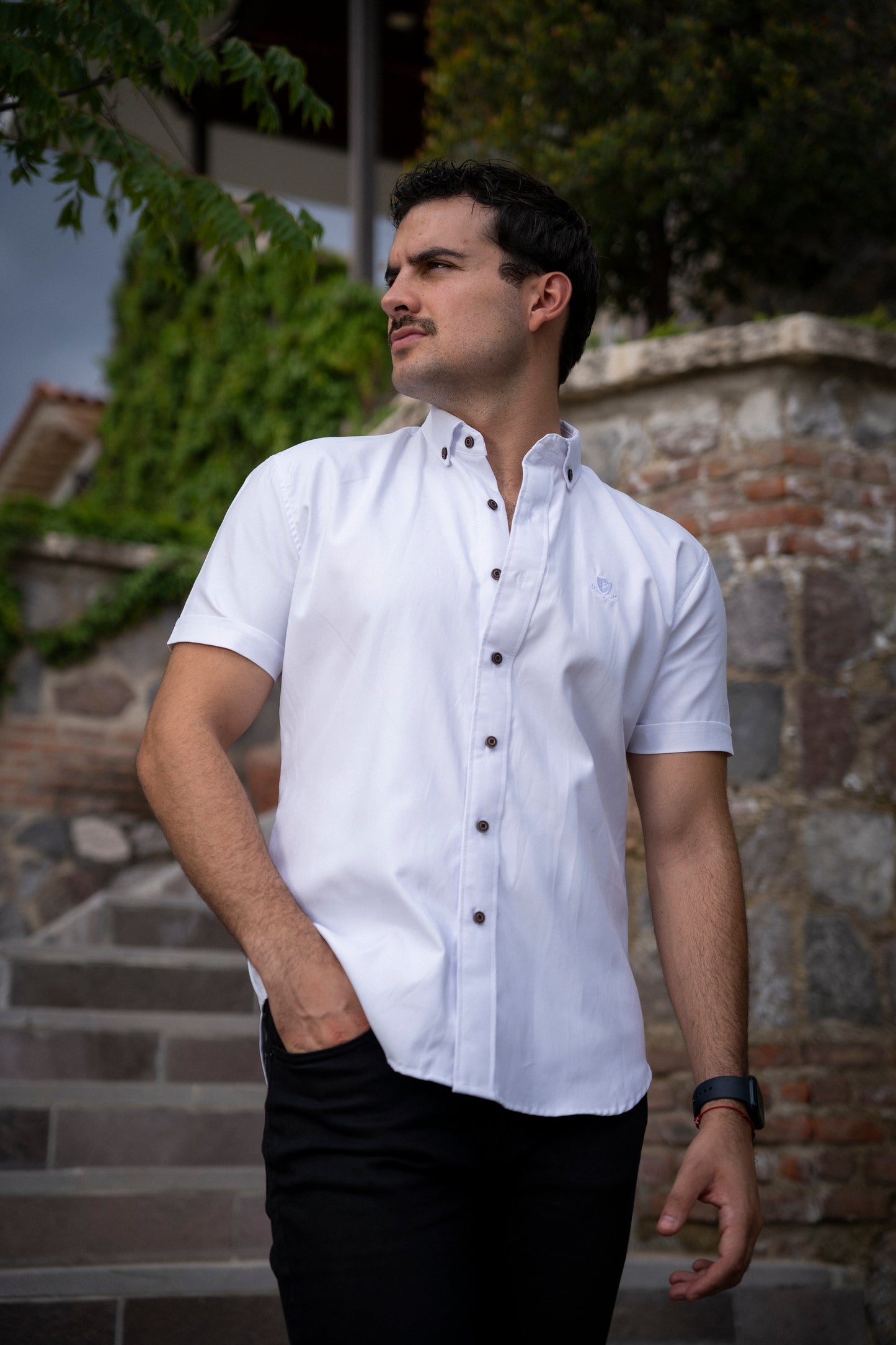 Camisa Fortrop lisa blanca manga corta