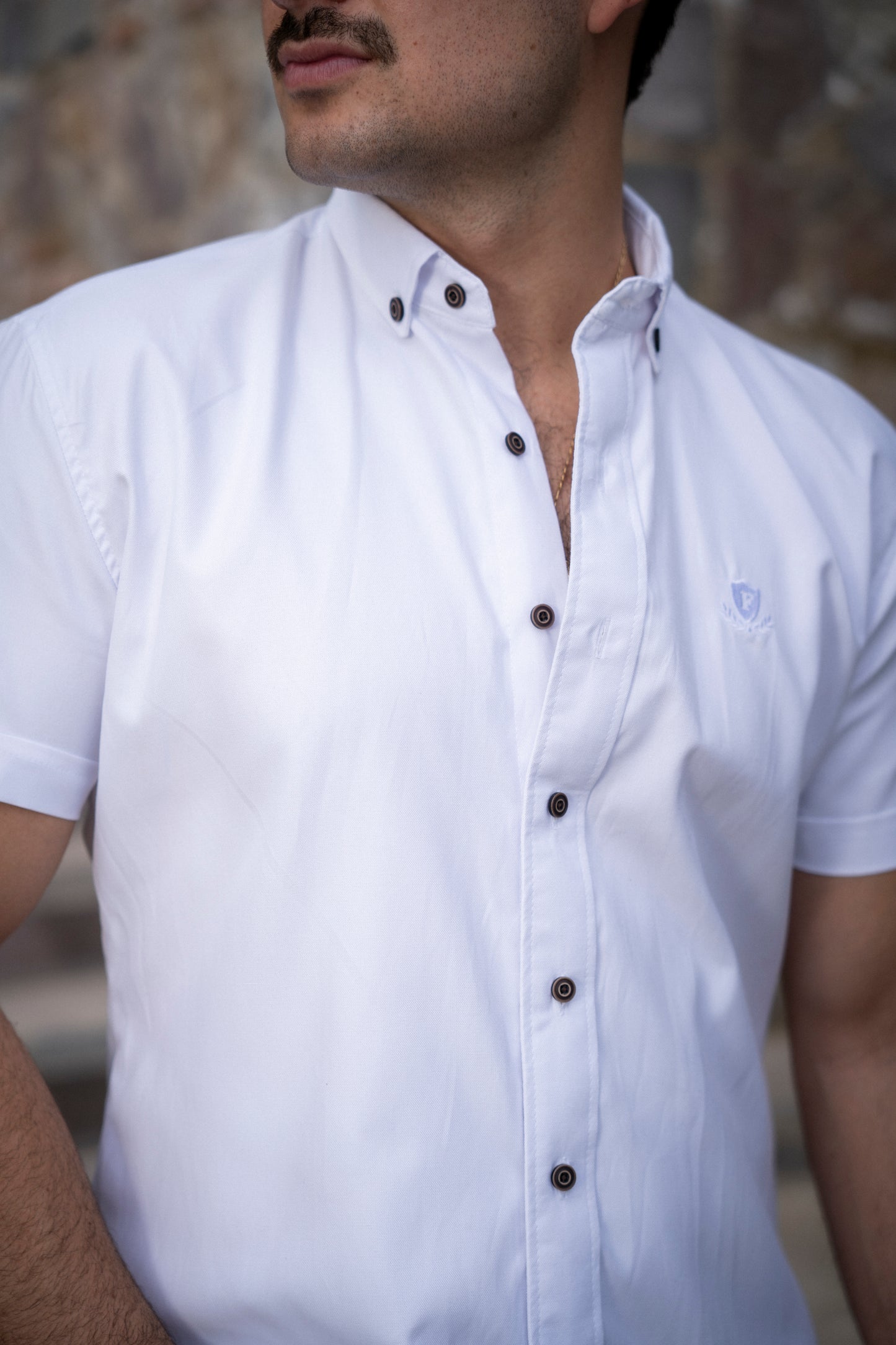 Camisa Fortrop lisa blanca manga corta