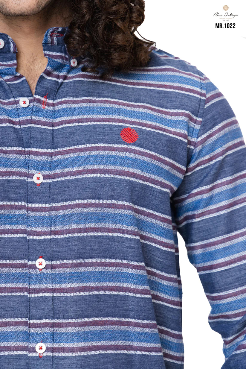 Camisa Mr Ortega rayada marino