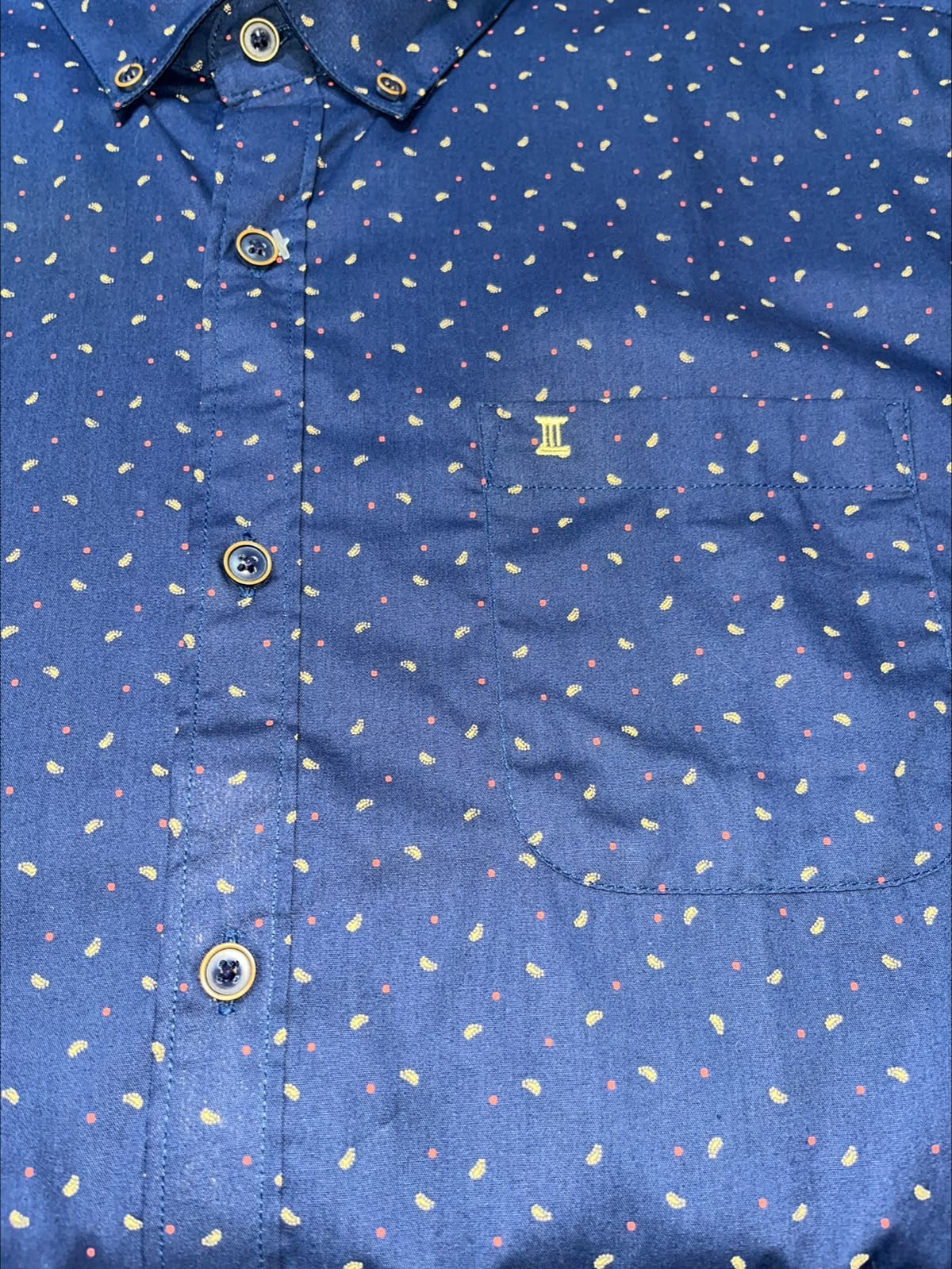 Camisa Dioro manga corta detalle marino