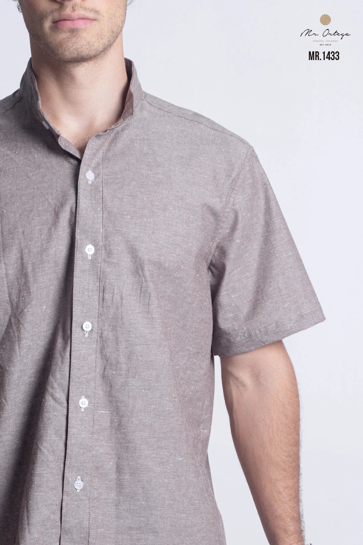 Camisa Mr Ortega manga corta marrón