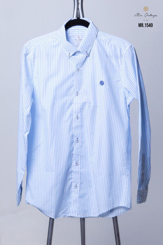 Camisa Mr Ortega rayada blanca