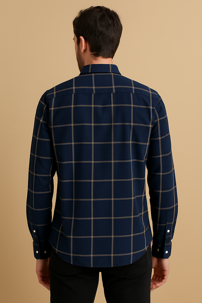 Camisa Mr Ortega cuadros marino