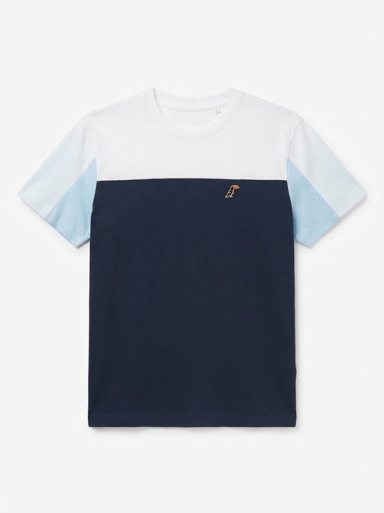 T-Shirt Tucane Colorblock Blanco
