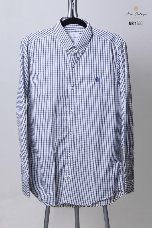 Camisa Mr Ortega cuadrada blanco
