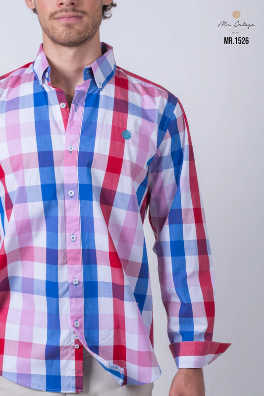 Camisa Mr Ortega cuadrada multicolor