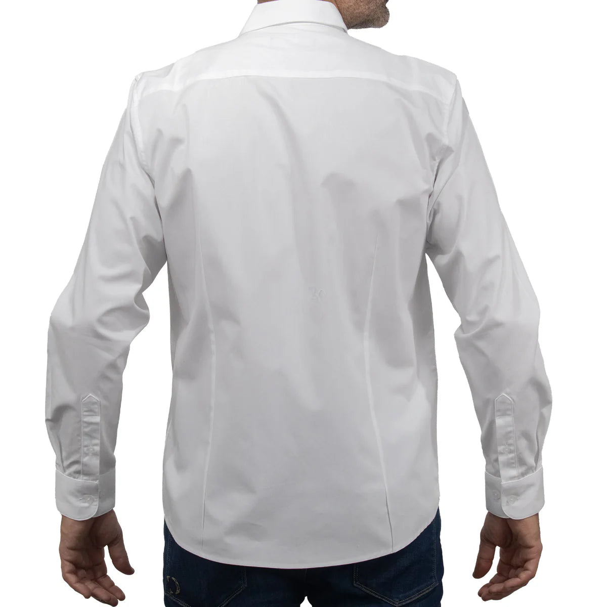 Camisa Dioro manga larga lisa blanco