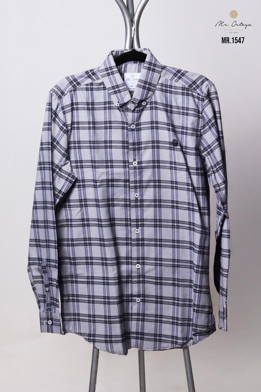 Camisa Mr Ortega cuadrada blanco
