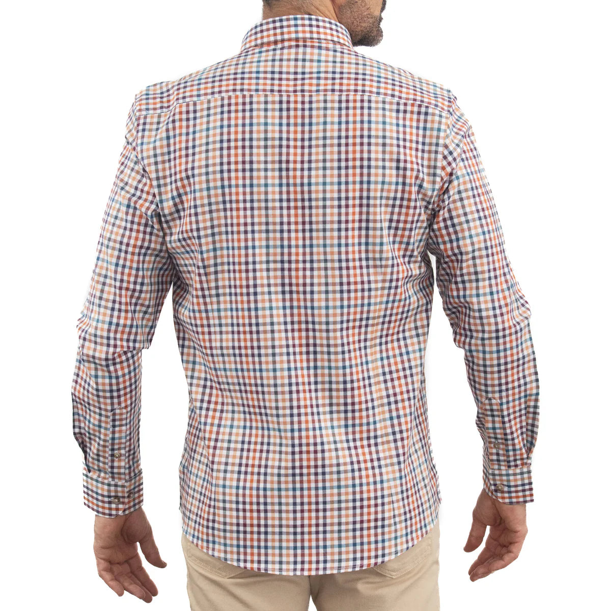 Camisa Dioro manga larga cuadros multicolor