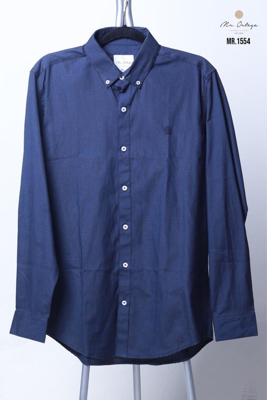 Camisa Mr Ortega lisa azul
