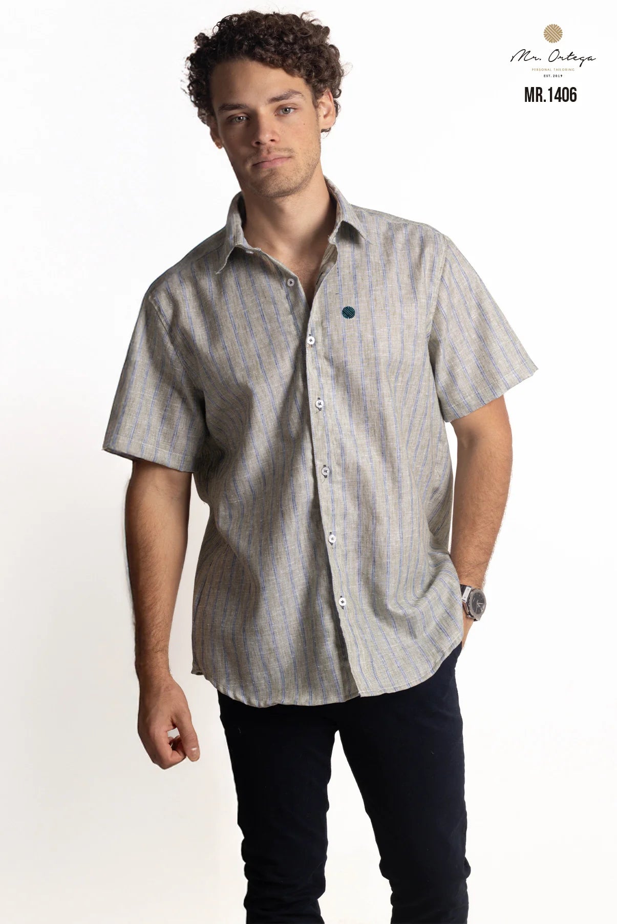 Camisa Mr Ortega rayas verde