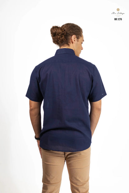 Camisa Mr Ortega manga corta marino