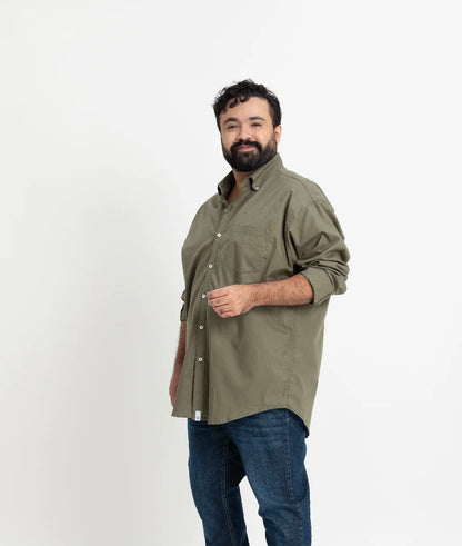 Camisa Ele lisa verde