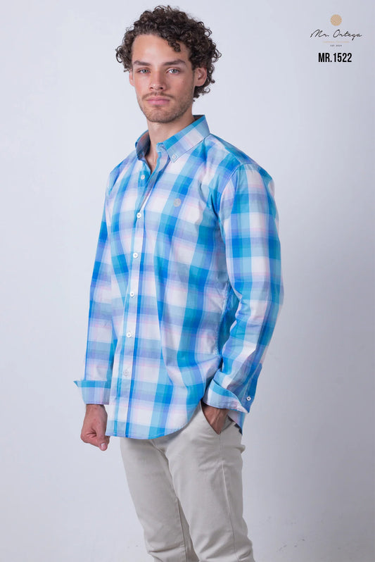 Camisa Mr Ortega cuadrada blanco