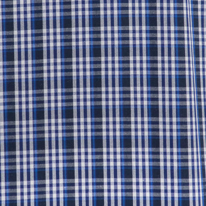Camisa Dioro manga larga cuadros azul
