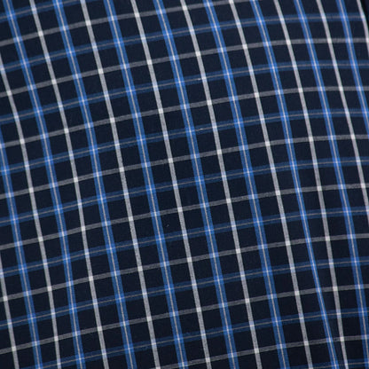 Camisa Dioro manga larga cuadros azul