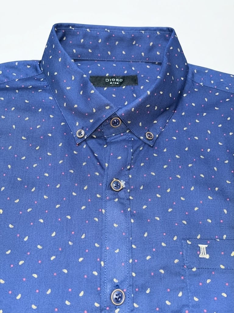 Camisa Dioro manga corta detalle marino
