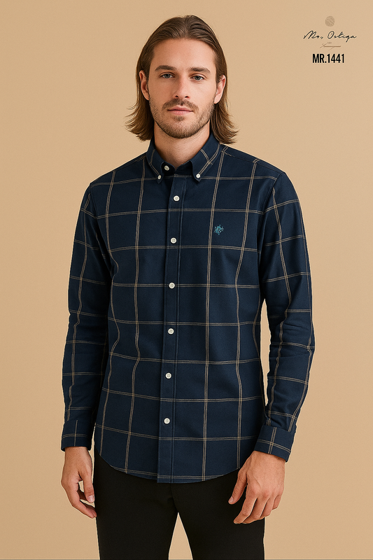 Camisa Mr Ortega cuadros marino