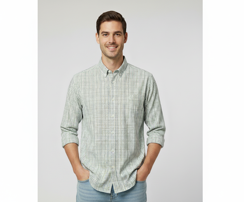 Camisa Mr Ortega manga larga verde