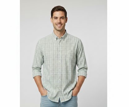 Camisa Mr Ortega manga larga verde