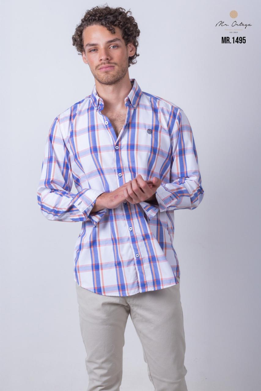 Camisa Mr Ortega cuadrada blanco