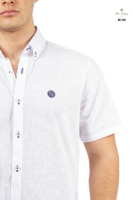 Camisa Mr Ortega cuadros blanco
