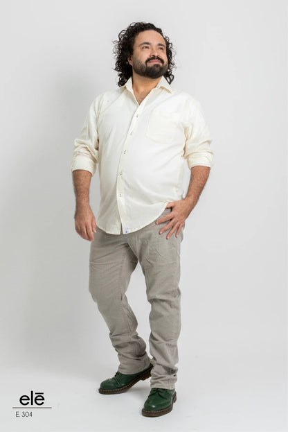 Camisa Ele lisa beige