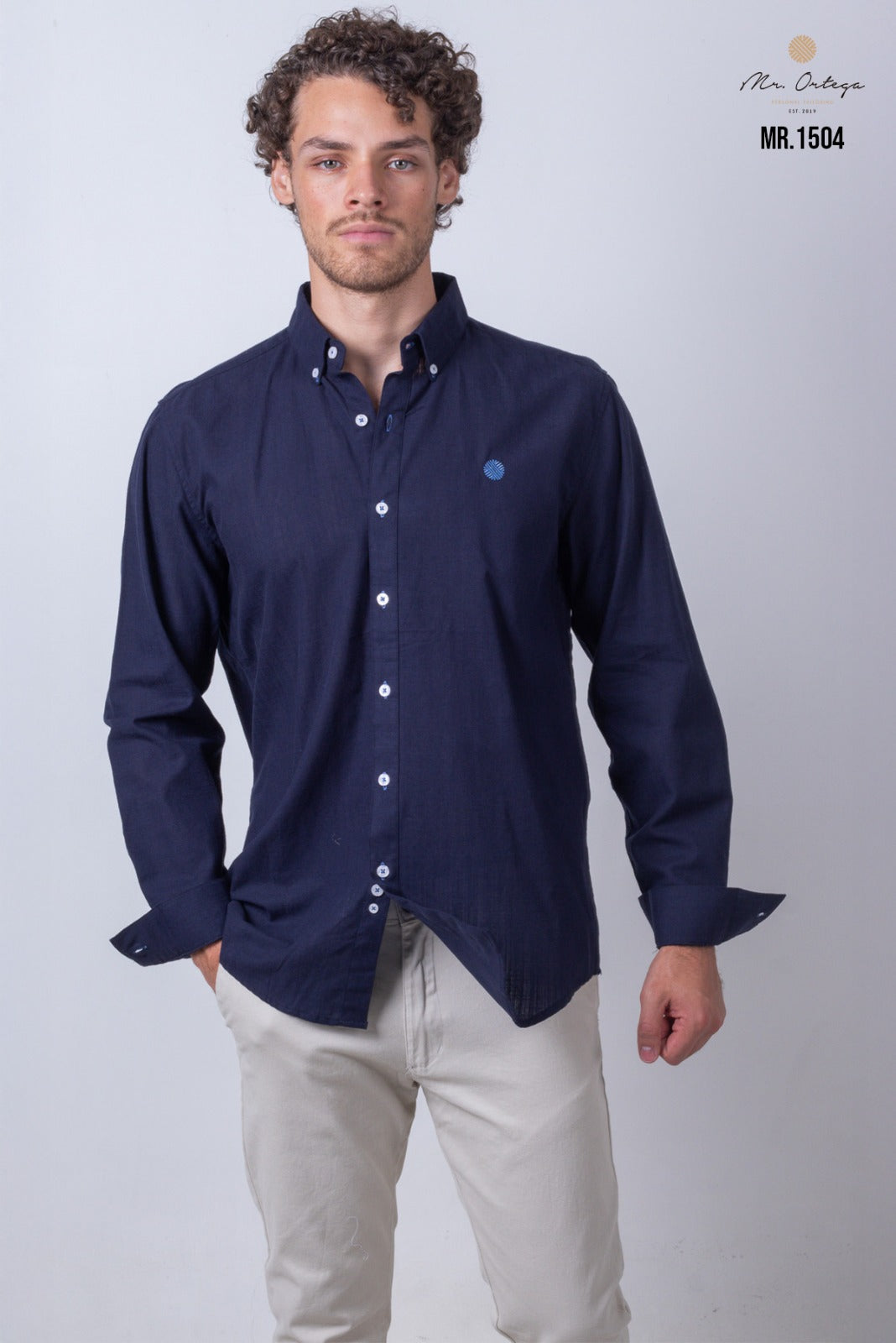 Camisa Mr Ortega lisa marino