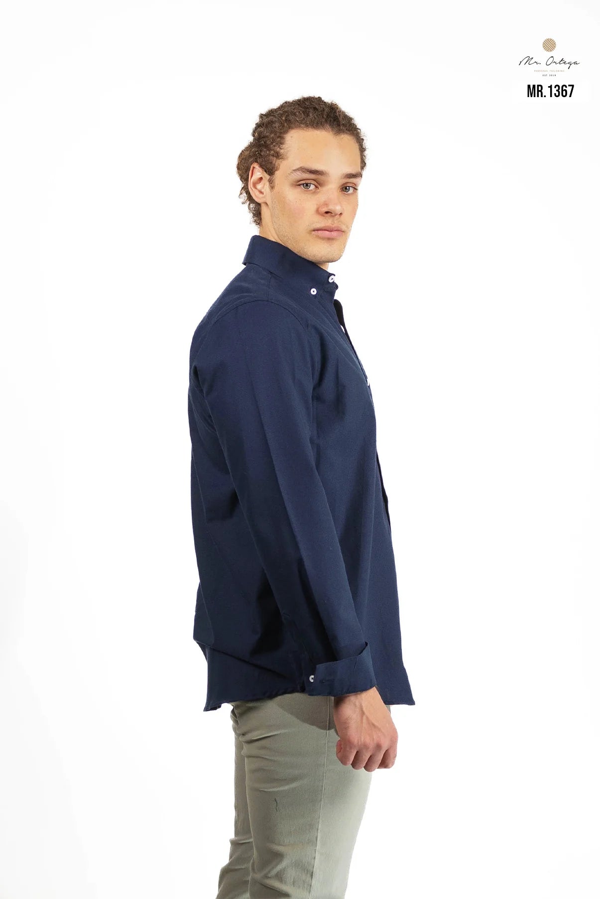 Camisa Mr Ortega manga larga marino