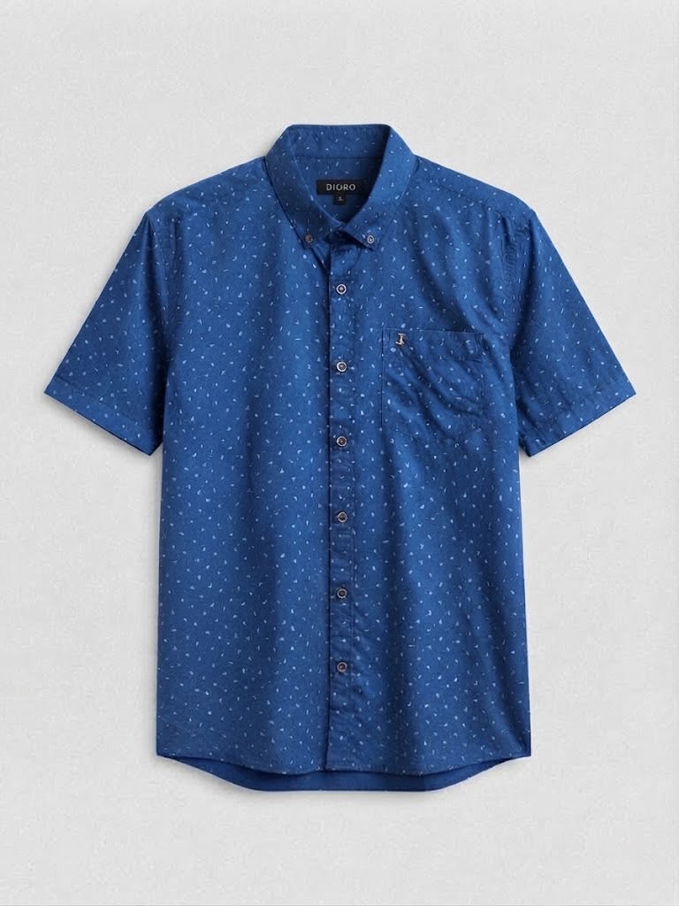Camisa Dioro manga corta detalle marino