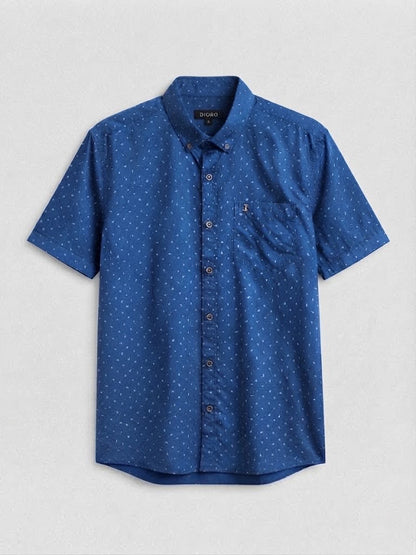 Camisa Dioro manga corta detalle marino
